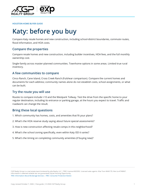 Actual first page of the Katy workbook