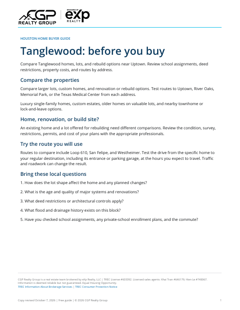 Actual first page of the Tanglewood workbook